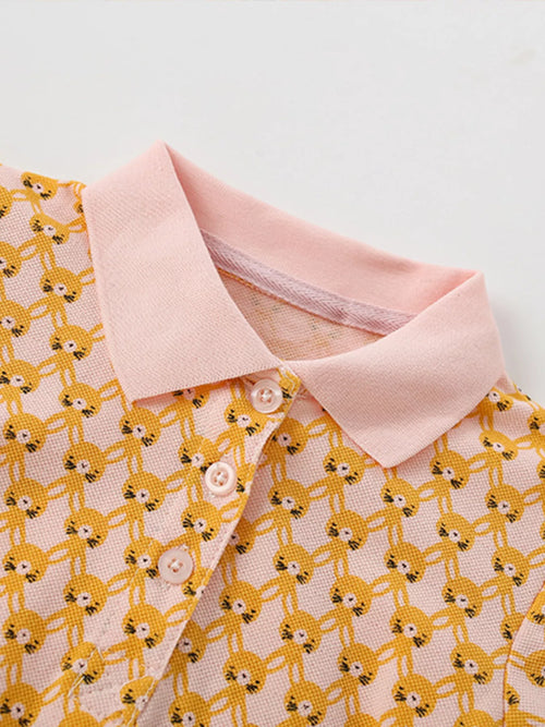 Children's Polo Collar Short Sleeve Dress