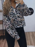 Full Size Camouflage Print Half-Zip Sweatshirt Plus Size