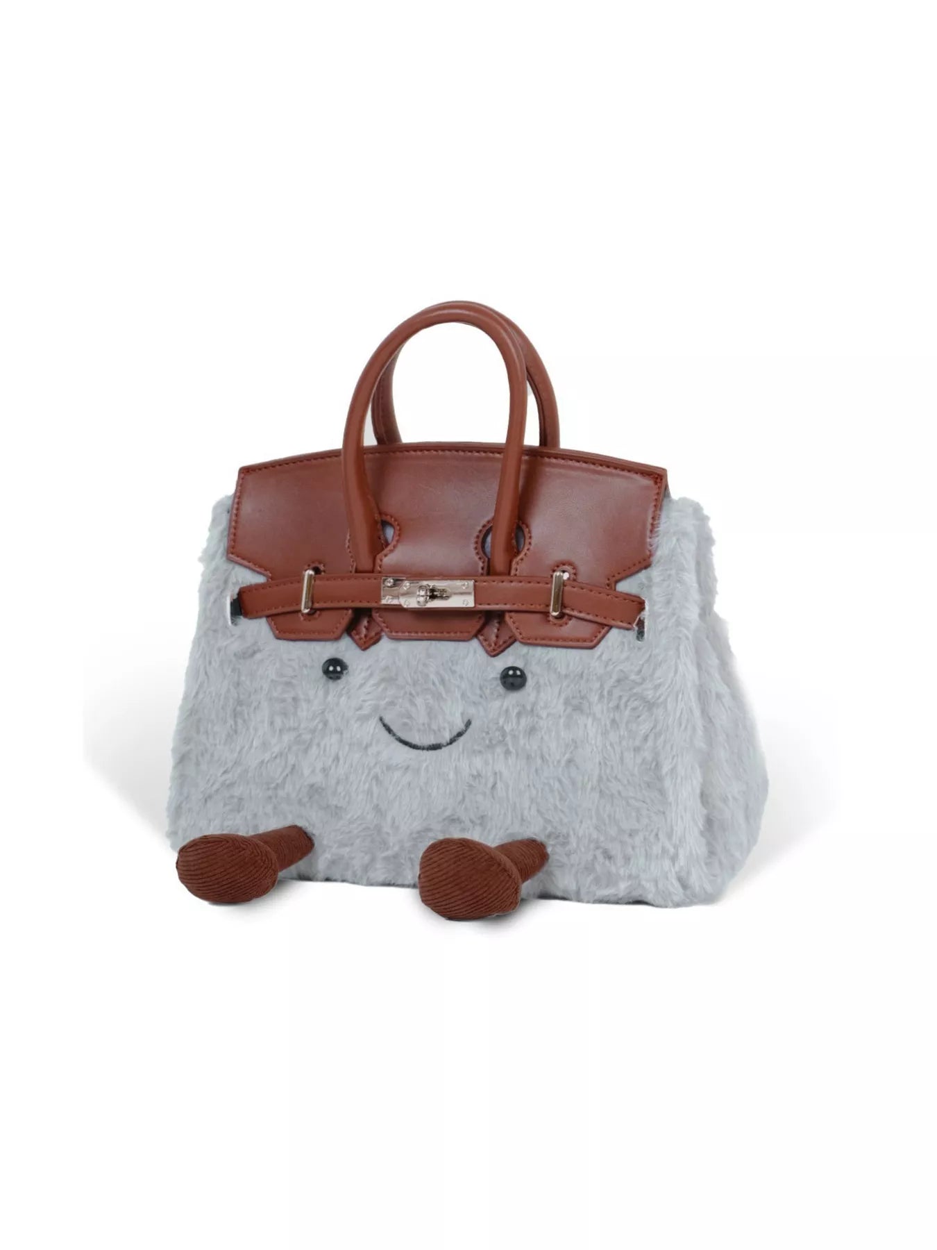 Plush Handbag with Cartoon Face