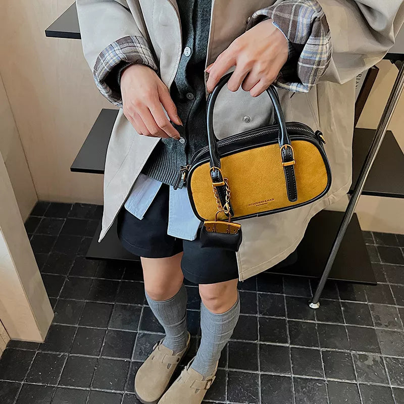 Barrel Crossbody Bag with Detachable Charm