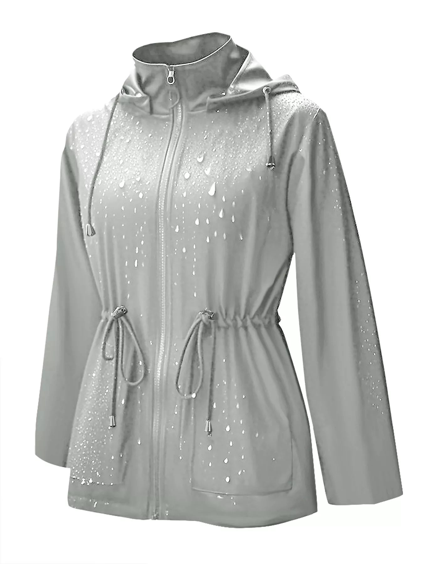 Zip Up Waterproof Hooded Outerwear