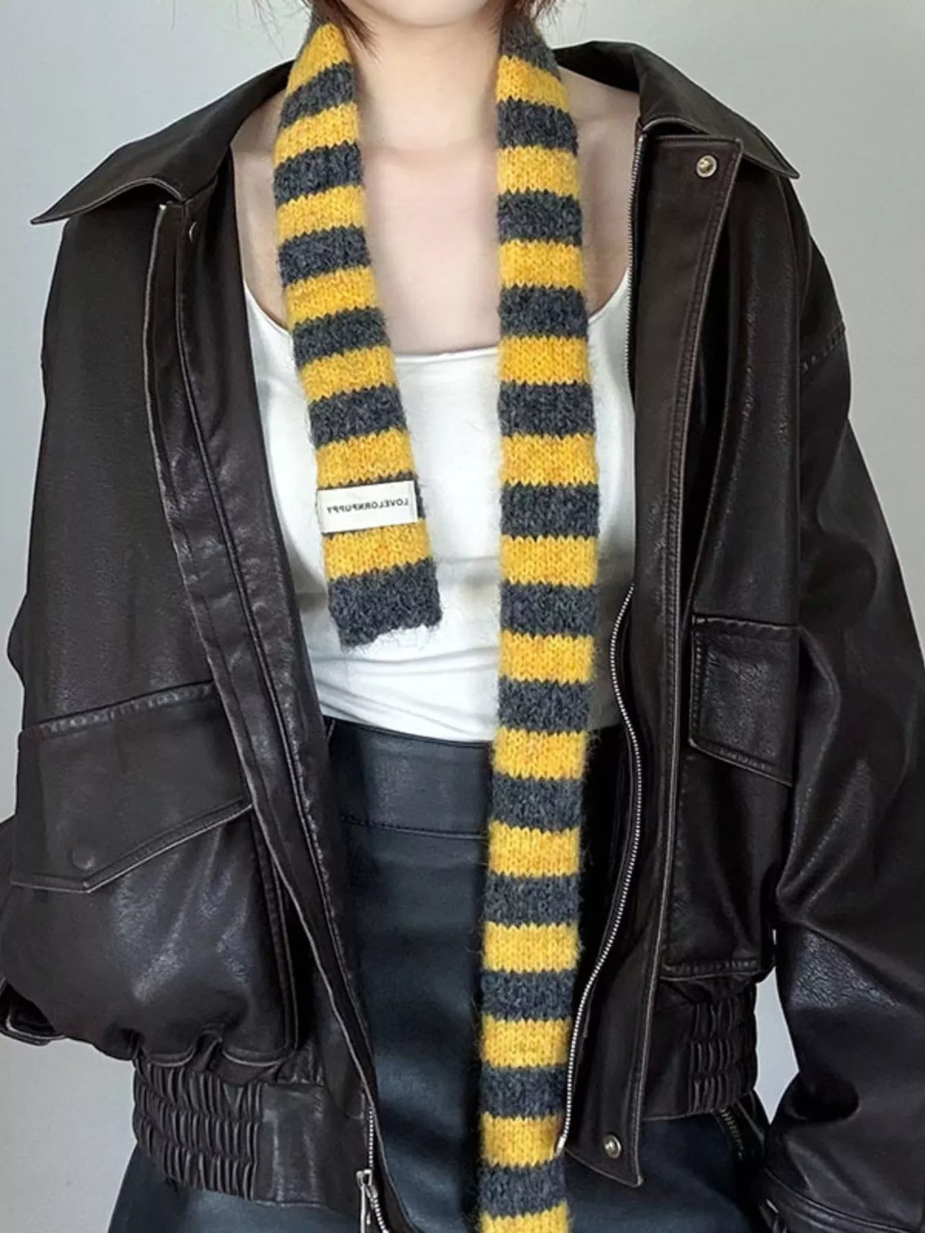 Striped Knitted Warm Scarf