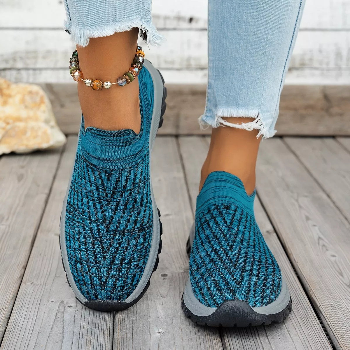 Round Toe Mesh Slip-Ons