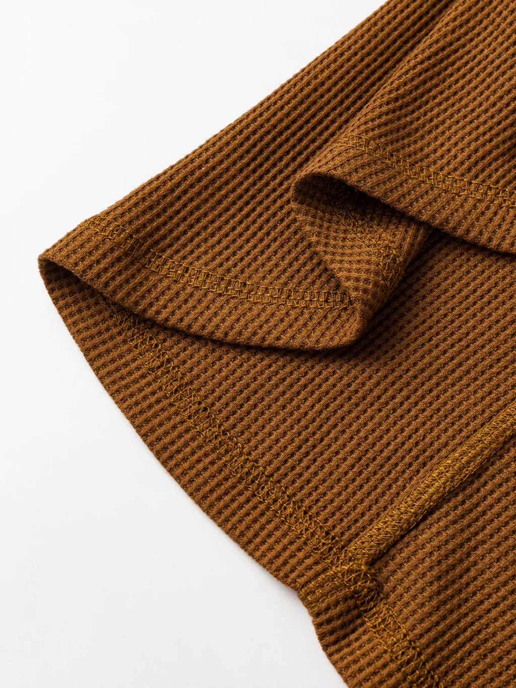 Waffle Knit Patchwork Exposed Seam Loose Shacket