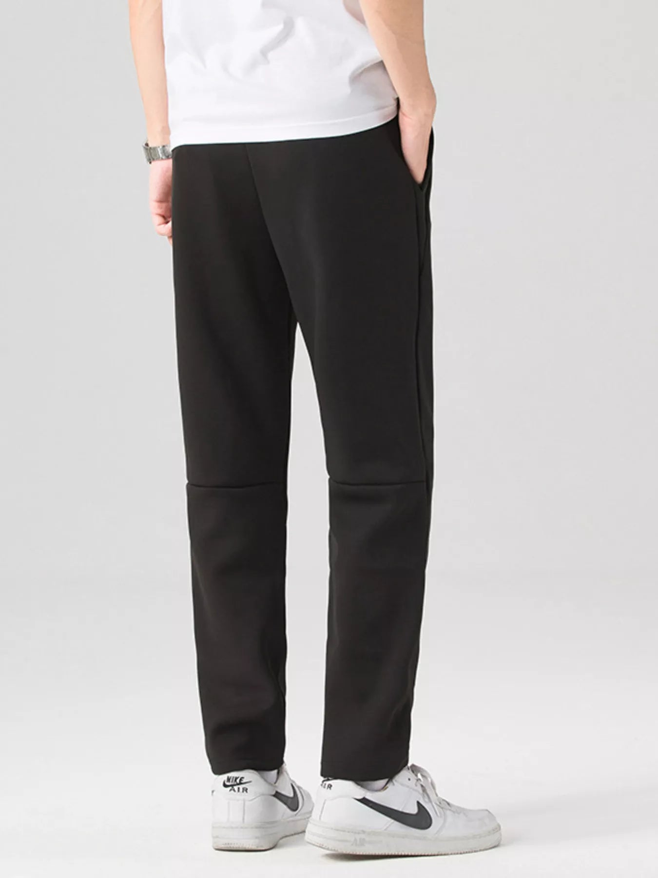 Men's Plus Size Casual Drawstring Straight-Leg Pants