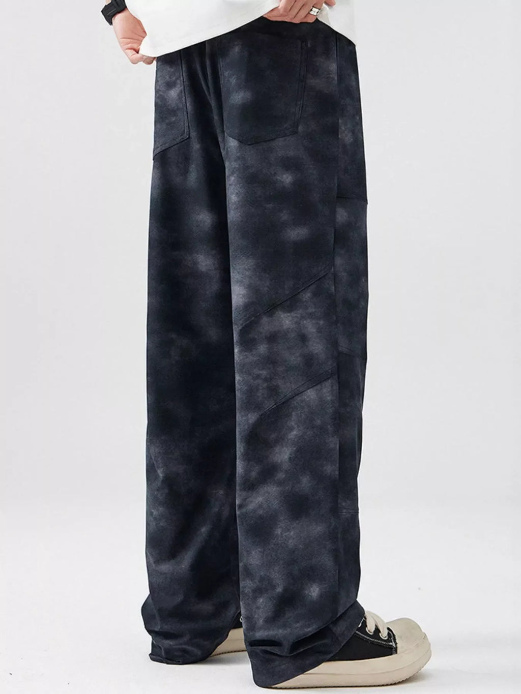 Men's Full Size Vintage Wash Wide Leg Pants Plus Size