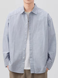 Men's Plus Size Casual Striped Long Sleeve Shirt