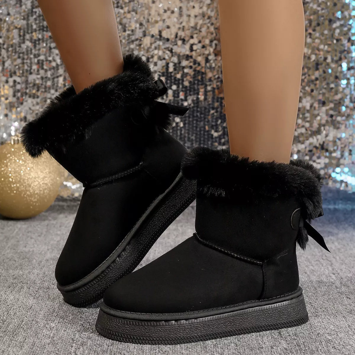 Cozy Faux Fur Trim Boots