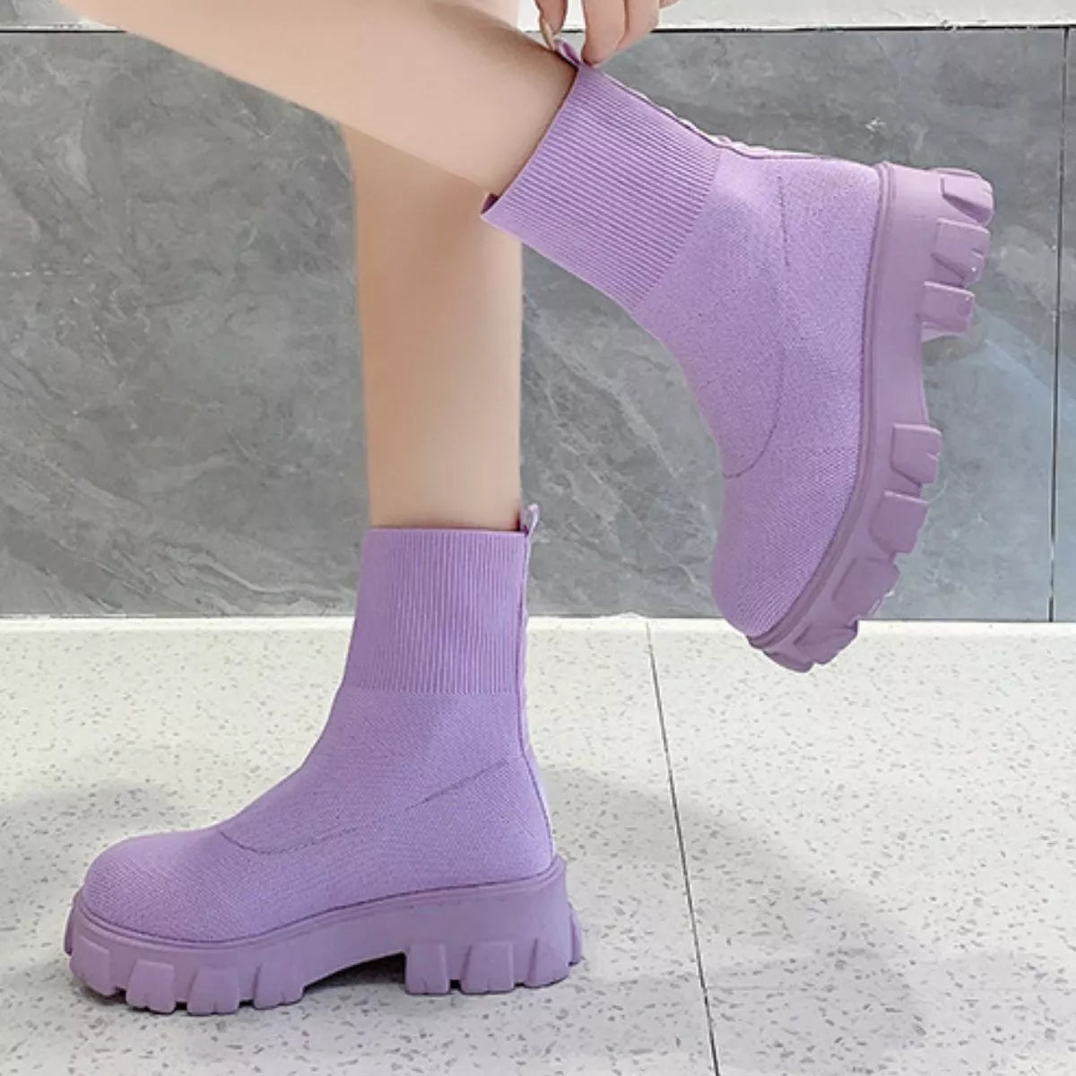 Round Toe Block Heels Boots