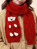 Christmas Cute Bear Pocket Knitted Scarf