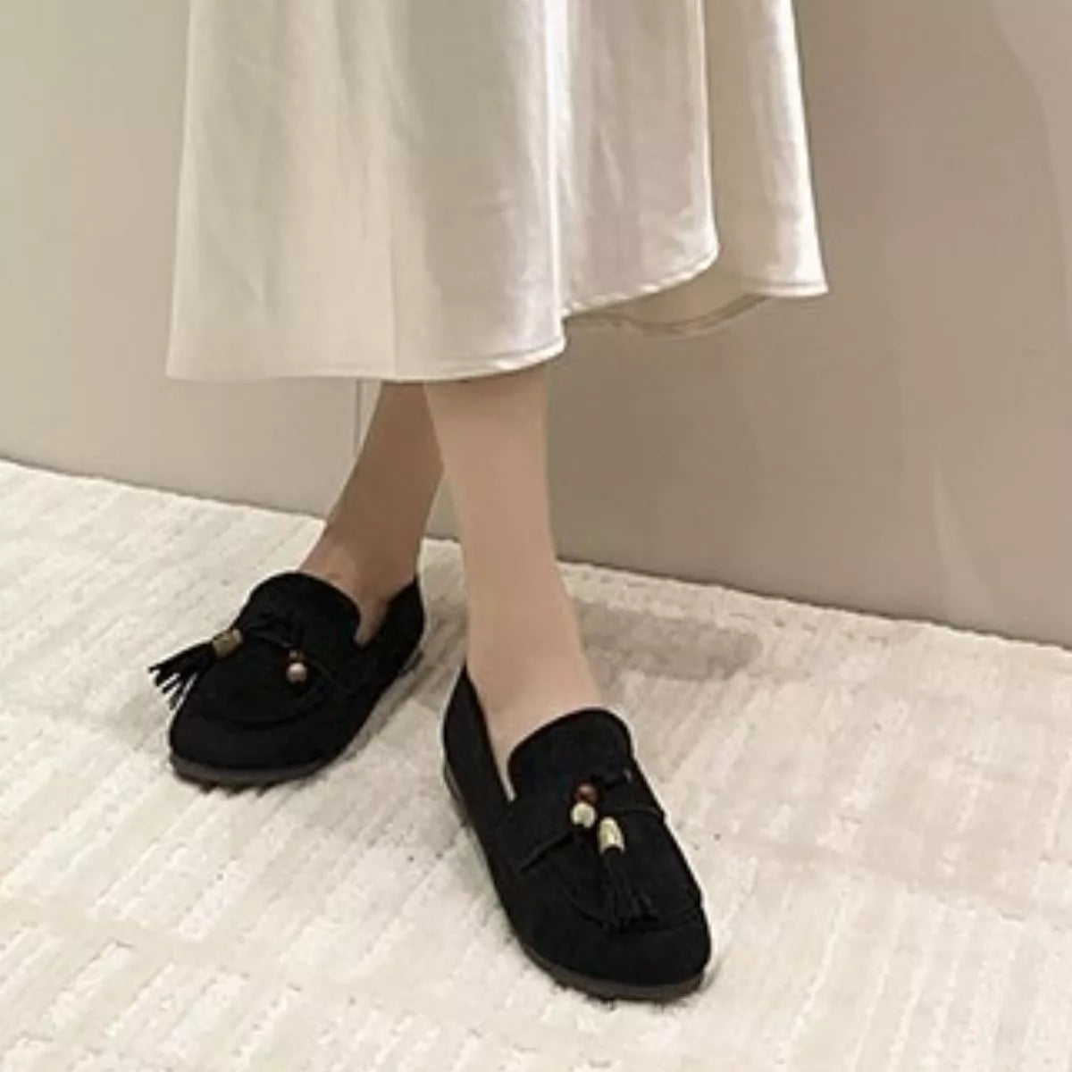 Tassel Round Toe Slip-Ons