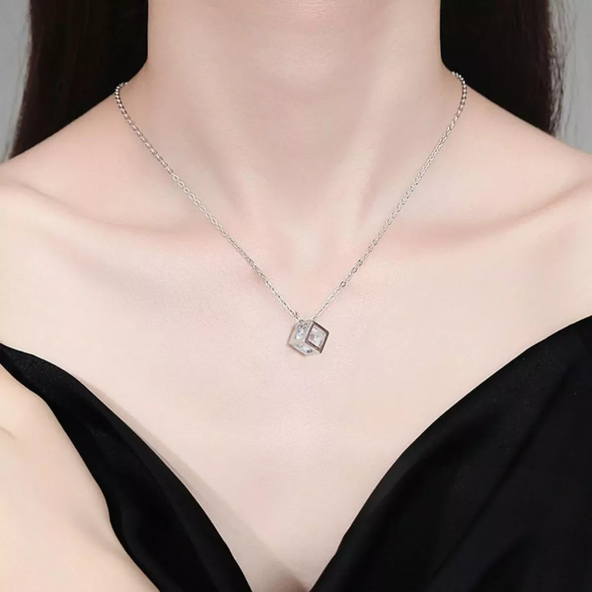925 Sterling Silver Moissanite Pendant Necklace