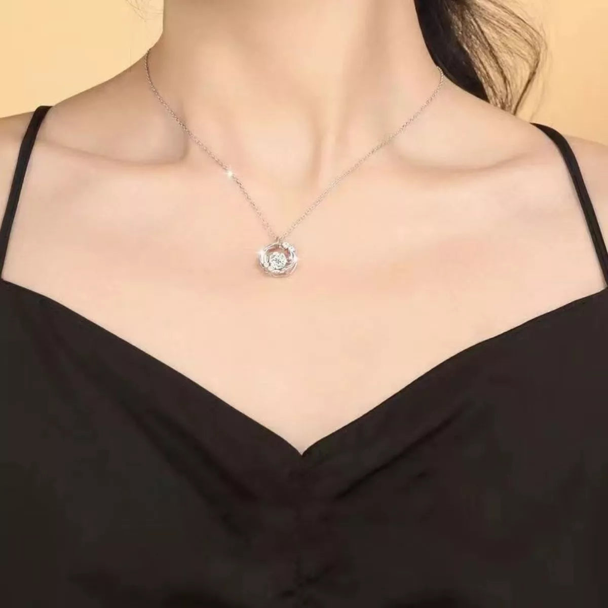 925 Sterling Silver Moissanite Pendant Necklace