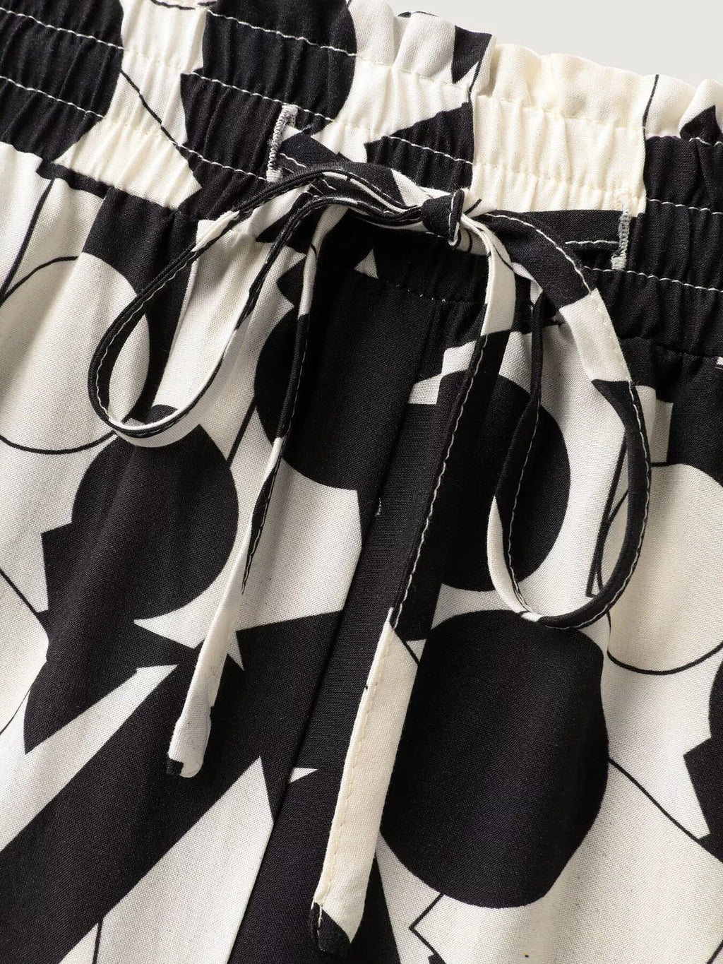 Plus Size Abstract Print Wide Leg Pants