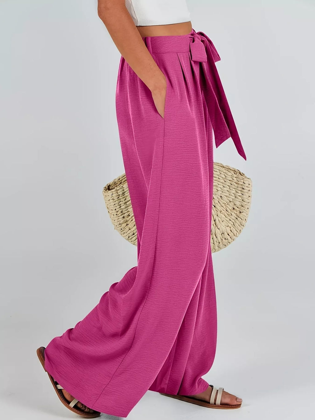 Tied Wide-Leg Pants