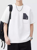 Men's Plus Size Casual Pocket Design Short Sleeve T-Shirt