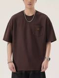 Men's Full Size Casual Solid Color Pocket T-Shirt Plus Size