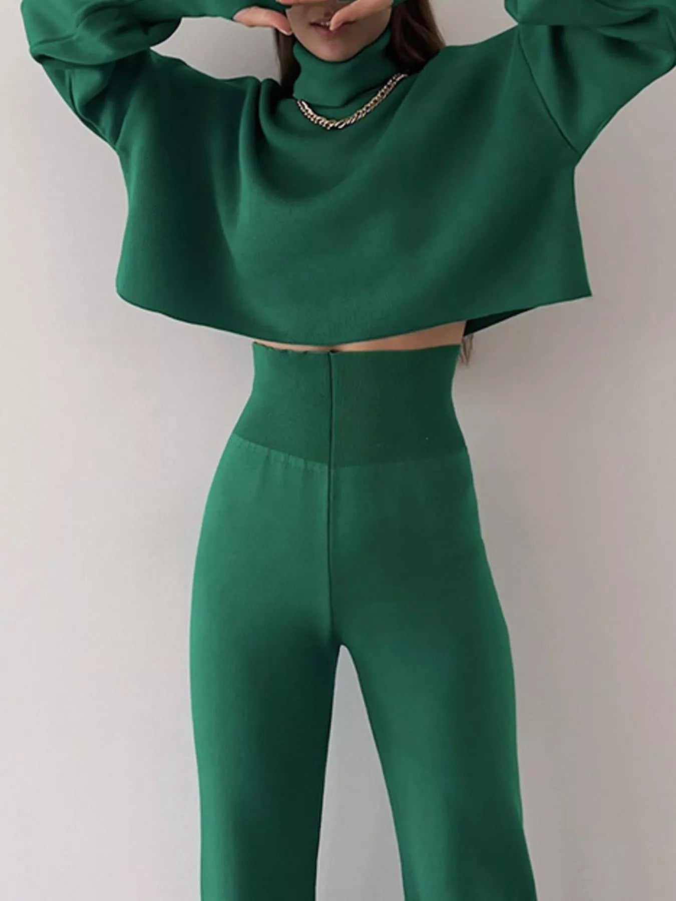 Turtleneck Long Sleeve Top & Pants Set