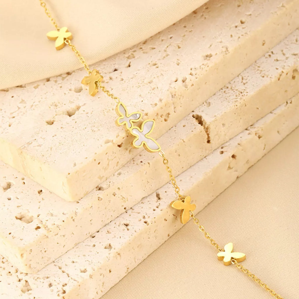 18K Gold-Plated Butterfly Charm Bracelet