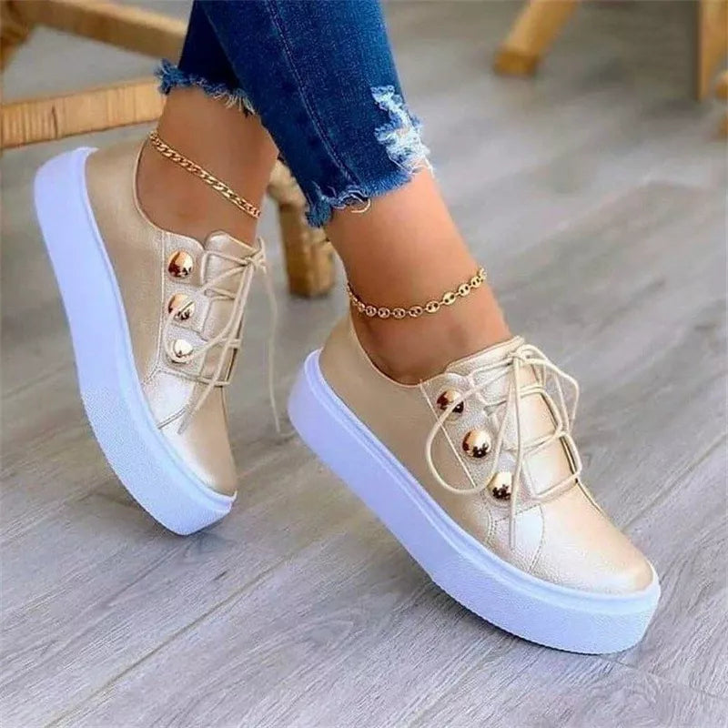 Round Toe Platform Sneakers