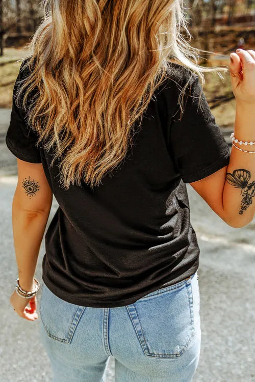 USA Round Neck Short Sleeve T-Shirt