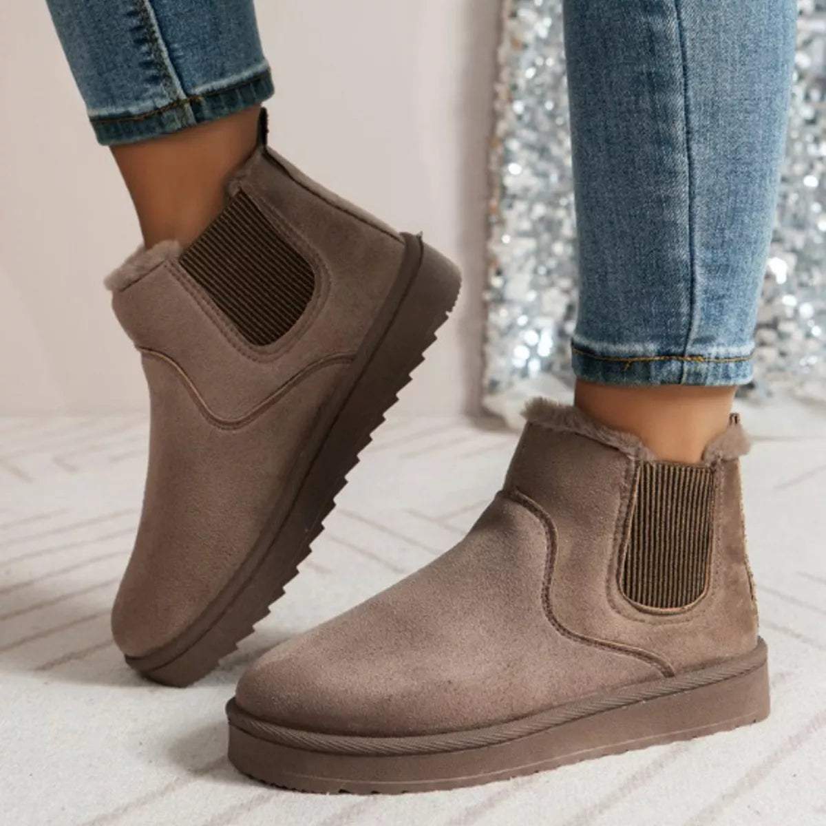 Round Toe Platform Boots