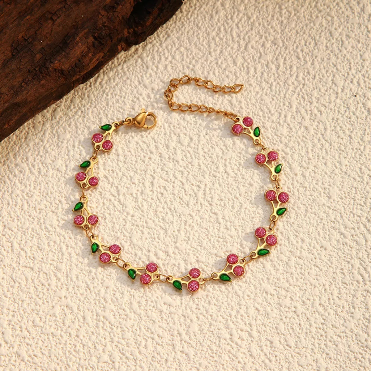 18K Gold-Plated Cherry Charm Bracelet