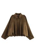 Collared Neck Dropped Shoulder Jacket