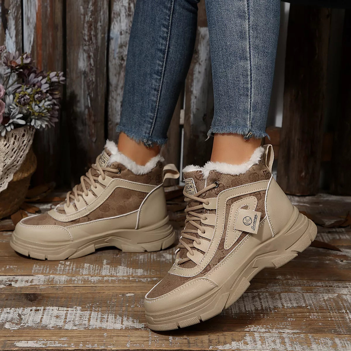 Plush Lined Ankle Boots
