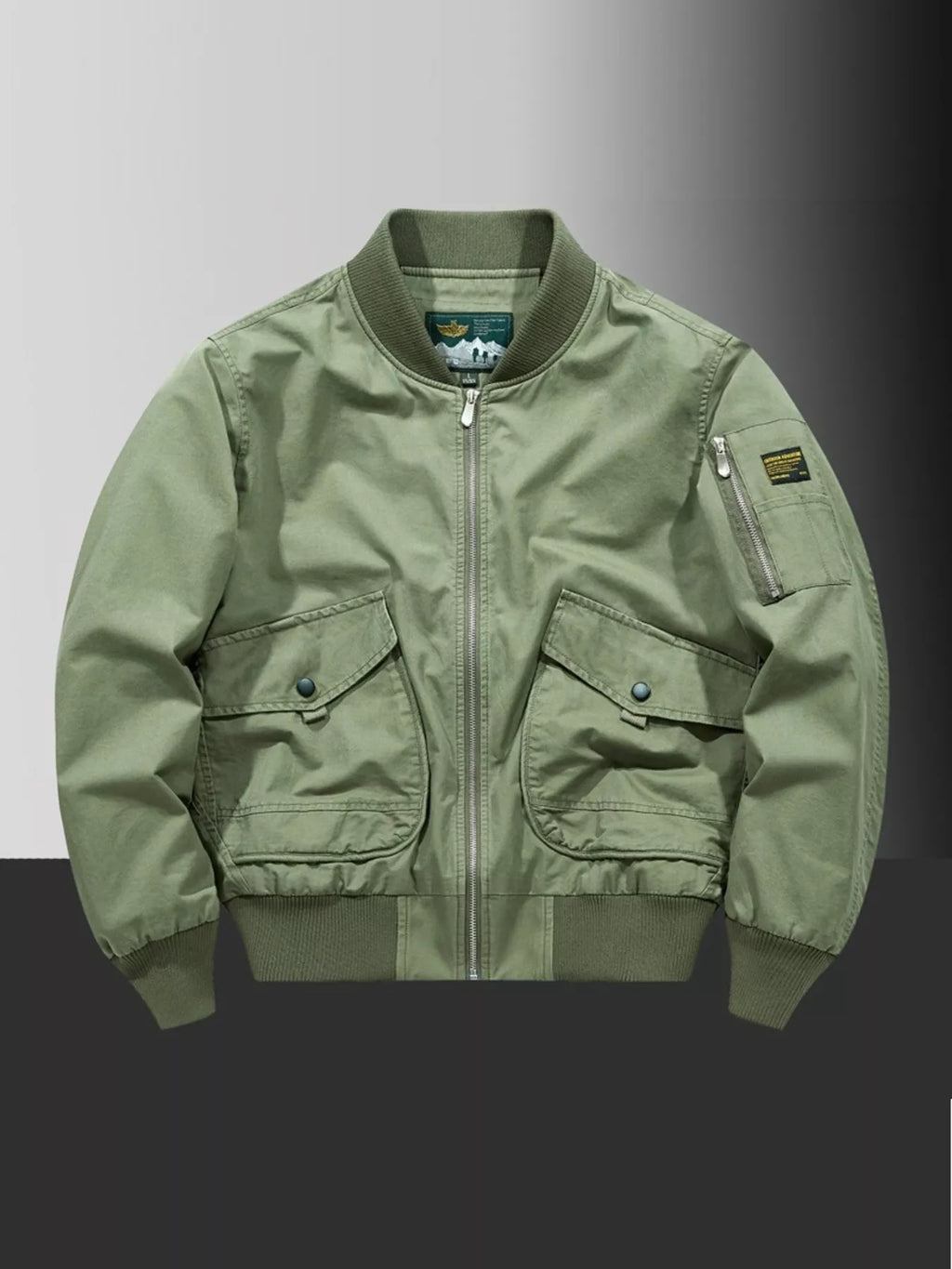 Men's Plus Size Zip Up Long Sleeve Jacket