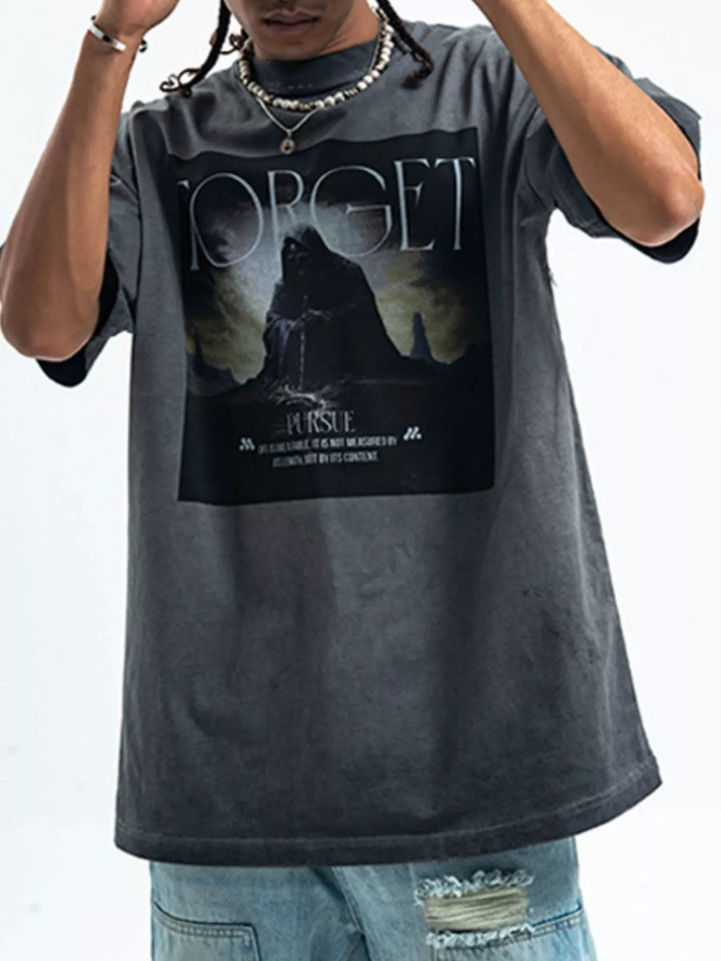 Men's Vintage Wash Graphic Oversized T-Shirt