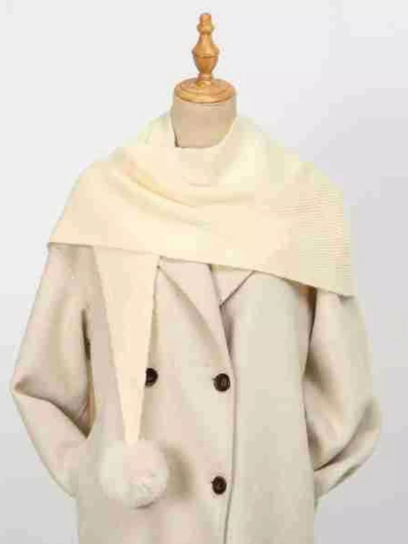 Solid Color Pom-Pom Scarf