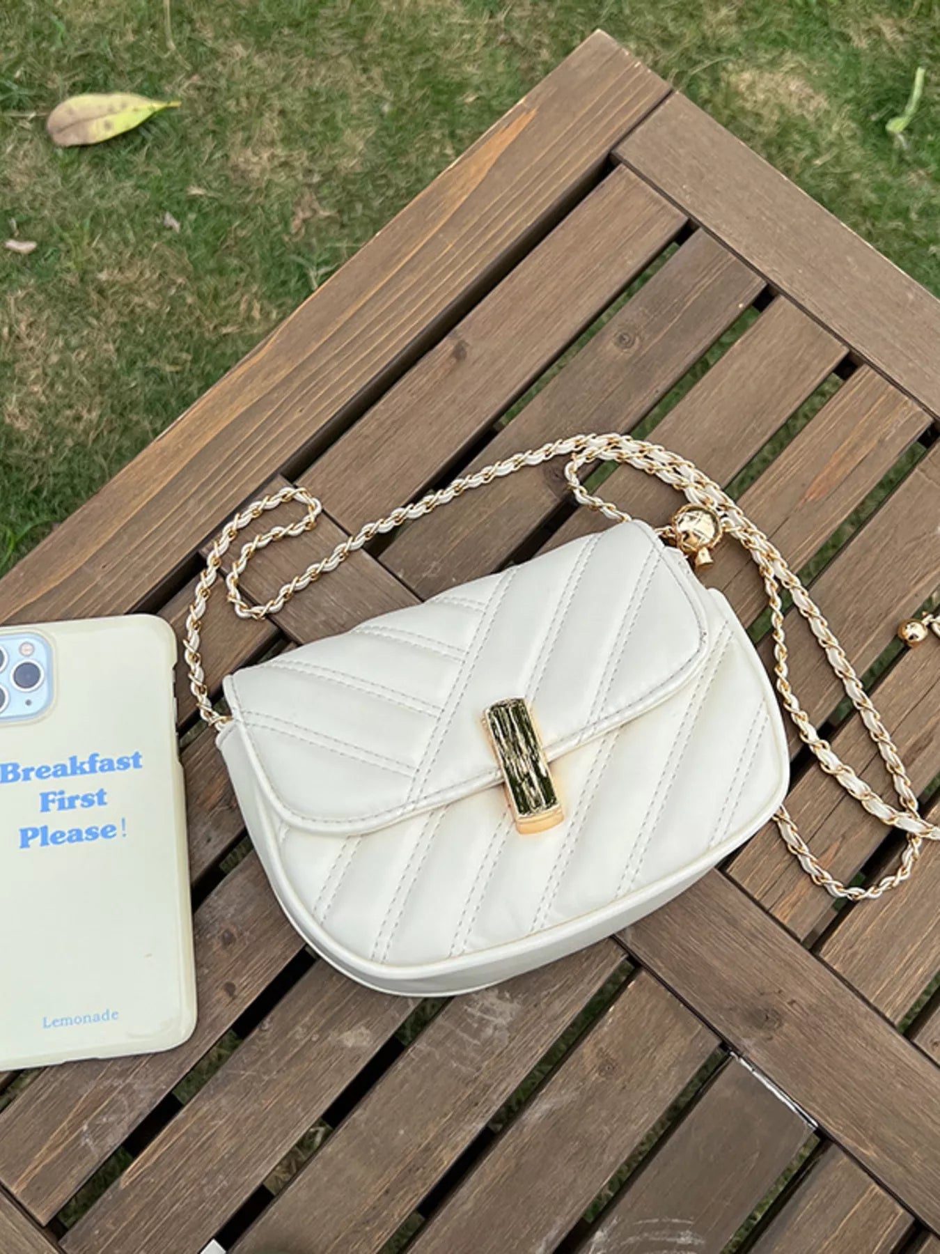 Quilted Flap Chain Crossbody Bag