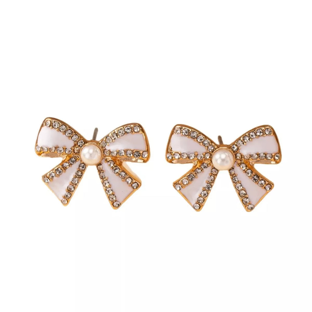 Bowknot Pearl Stud Earrings