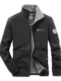 Men's Full Size Zip Up Fleece Jacket Plus Size