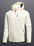 Men's Plus Size Zip Up Long Sleeve Hooded Jacket