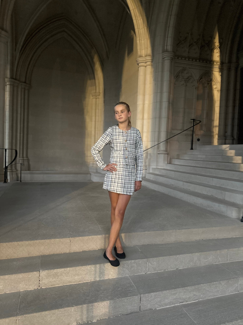 AA Black, white and gold Tweed Jacket