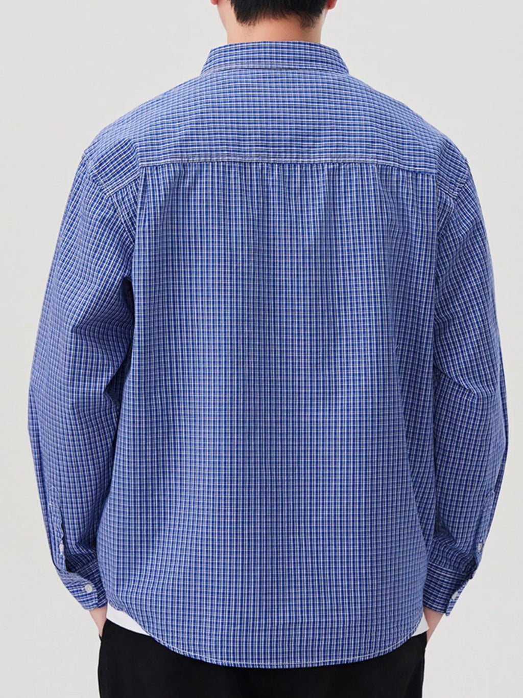 Men's Plus Size Casual Plaid Button-Down Shirt