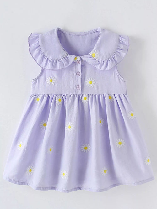Children's Daisy Peter Pan Collar Sleeveless Dress
