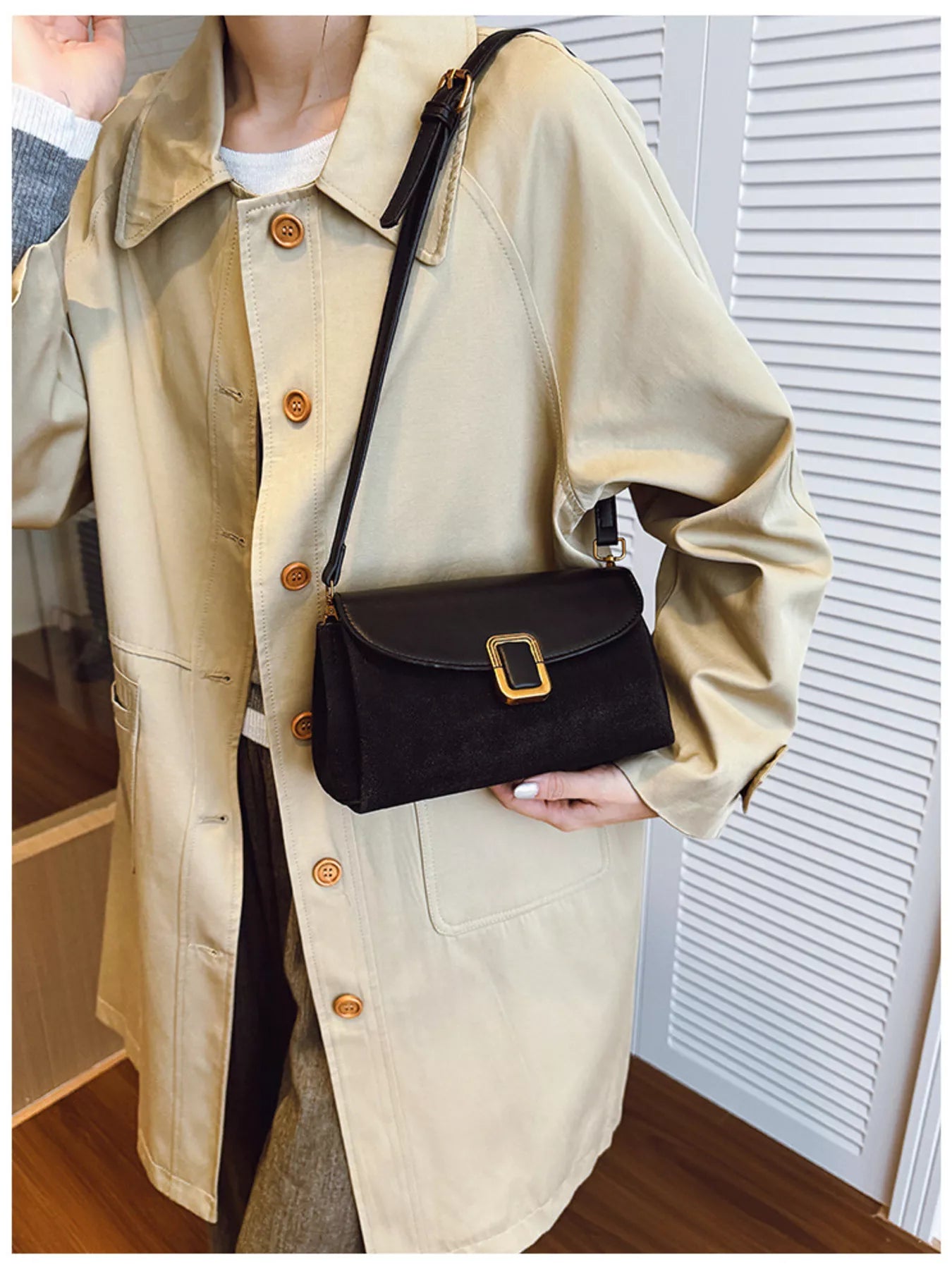Buckle Flap Crossbody Bag