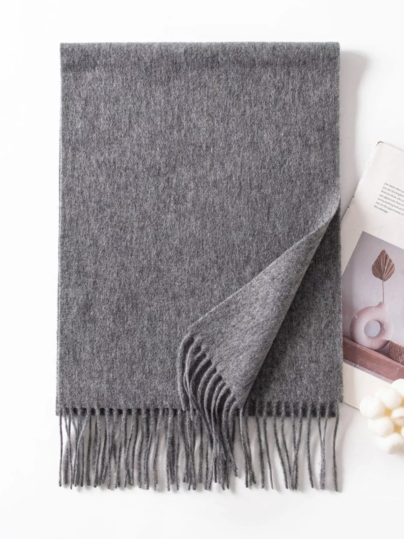 Solid Color Fringe Scarf