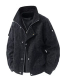 Men's Plus Size Snap Down Long Sleeve Jacket
