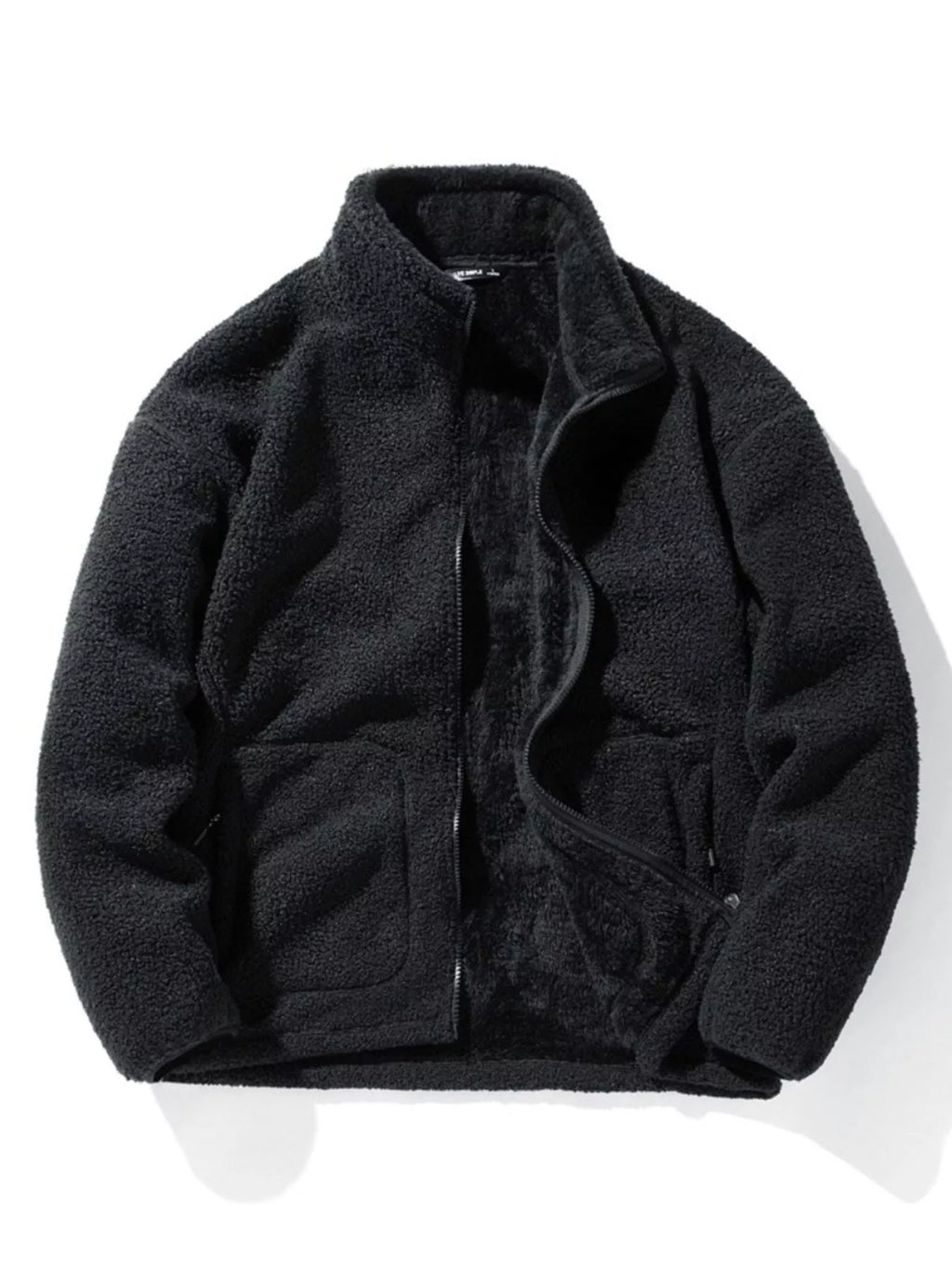 Men's Plus Size Cozy Fleece Zip-Up Jacket