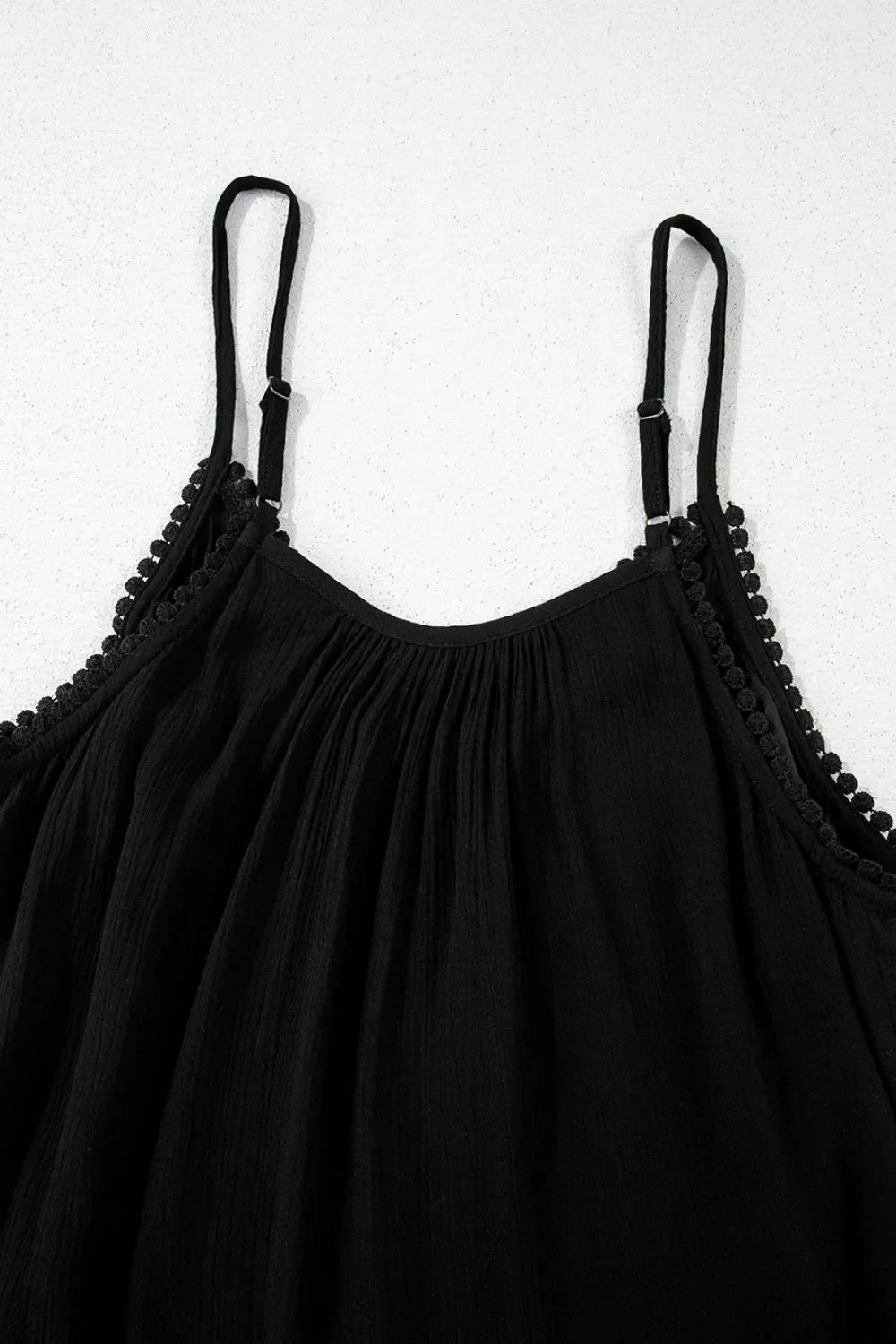 Floral Ruffled Hem Embroidery Cami