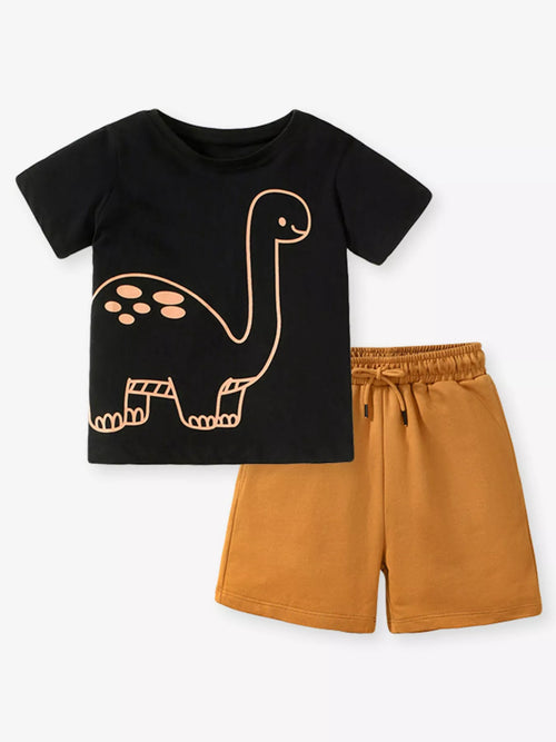Children's Dinosaur Graphic Tee and Shorts Set