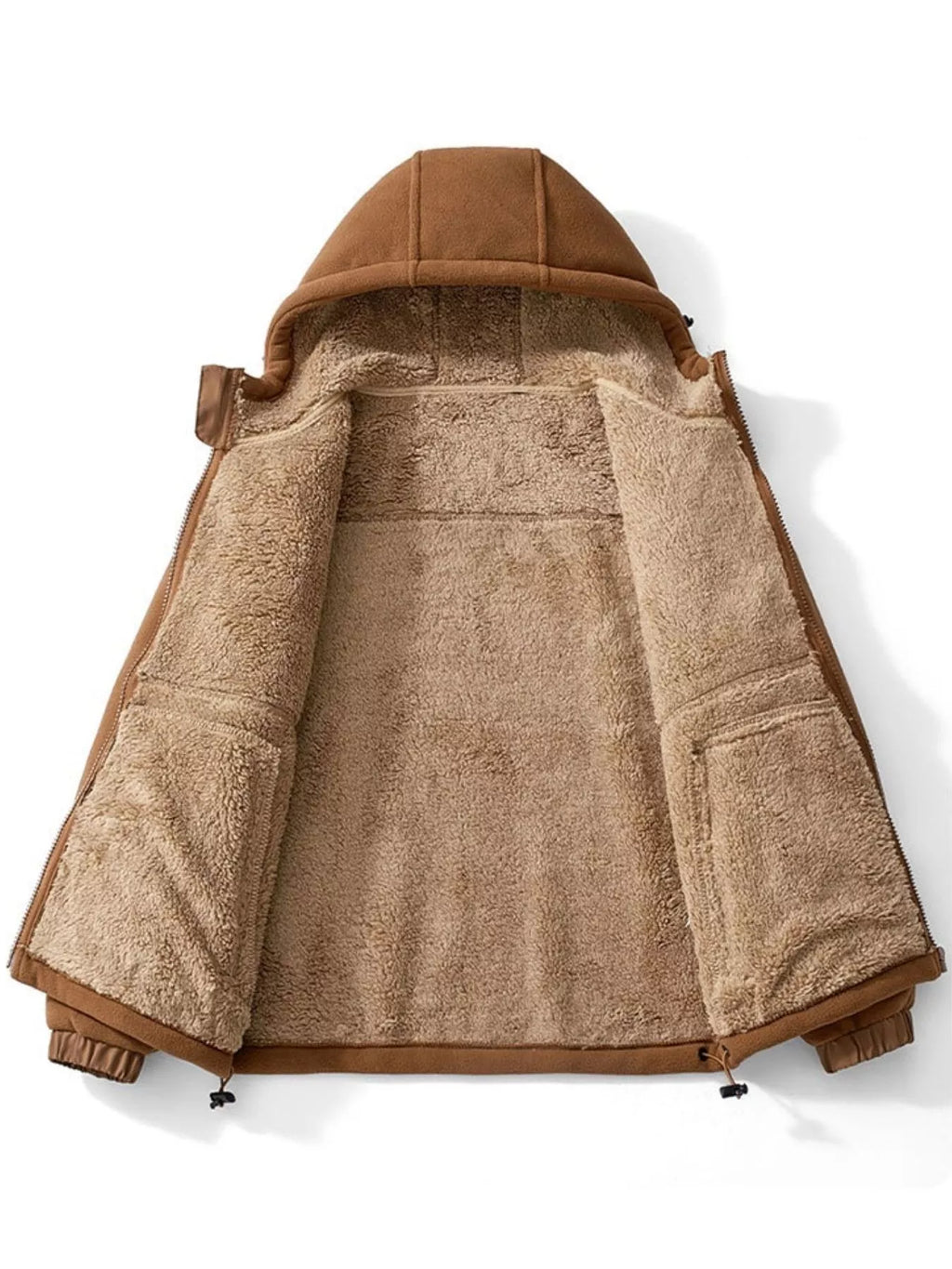 Men's Plus Size Warm Fleece Lined Zip-Up Hoodie