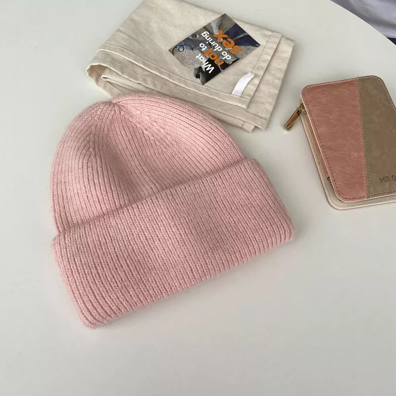 Warm Knitted Cuffed Beanie Hat