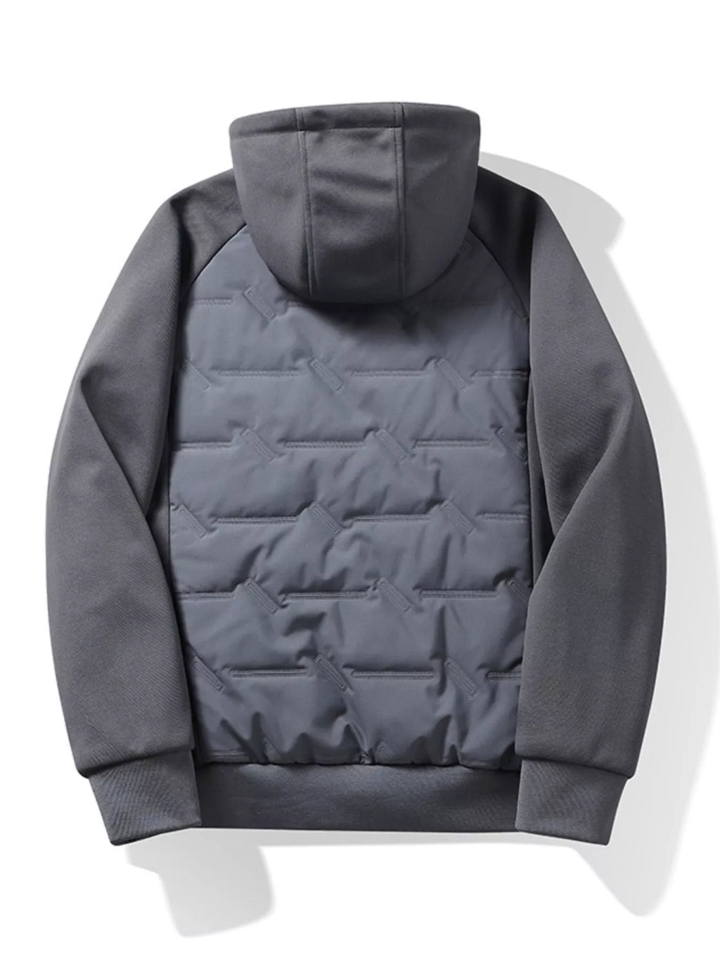 Men's Plus Size Hooded Padded Front Zip-Up Jacket