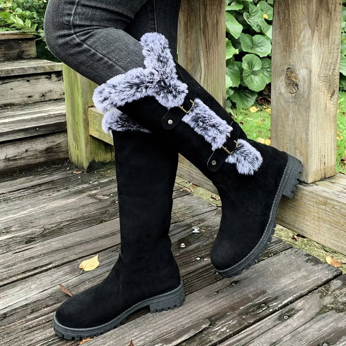 Round Toe Block Heels Boots