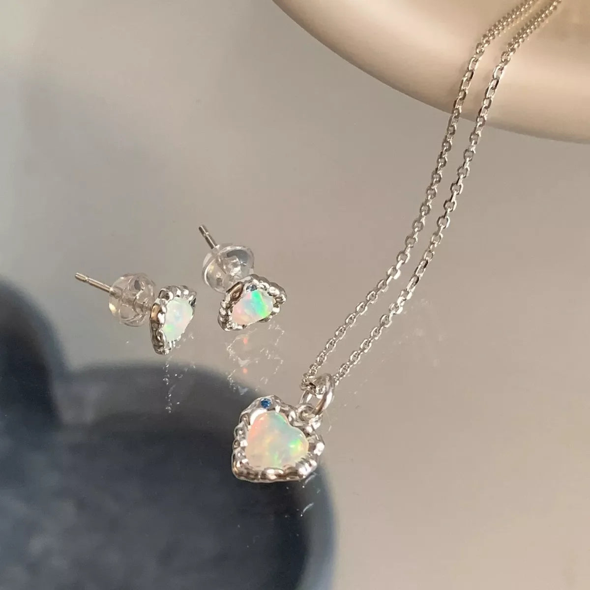 925 Sterling Silver Zircon Heart Necklace